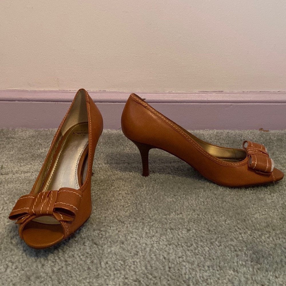 Joan & David Brown Heels with Bow Detail